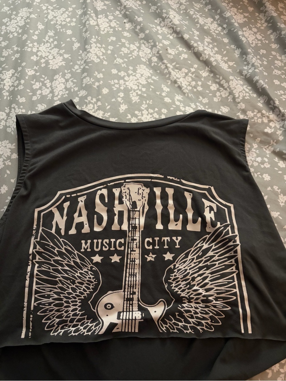 SHEIN Black Nashville Music City Graphic Tank